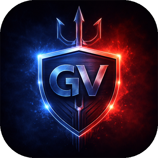 Logo GV em escudo metálico